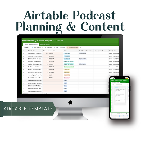 Airtable Podcast Planning & Content Template